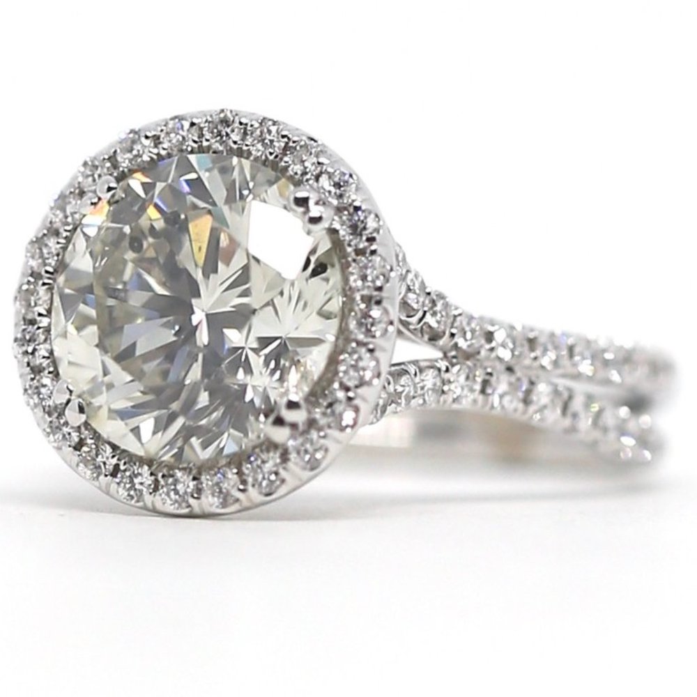Halo Carat Diamond Engagement Ring Set - Picture 3 of 12